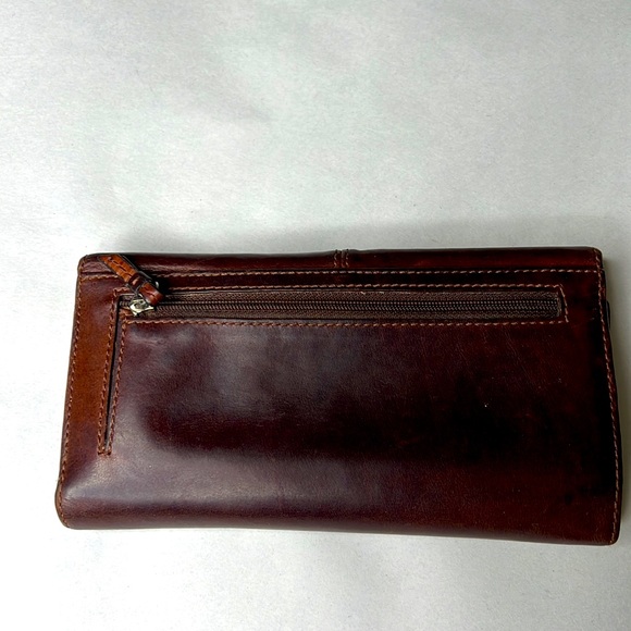 Vintage Coach Tri-fold Ashley brown Pleated Wallet trifold wallet - Picture 3 of 7